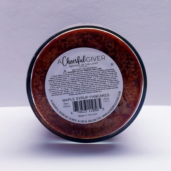 MAPLE SYRUP PANCAKES -A Cheerful Giver- Papa Jar Scented Candle, 34 oz - Picture 5 of 11